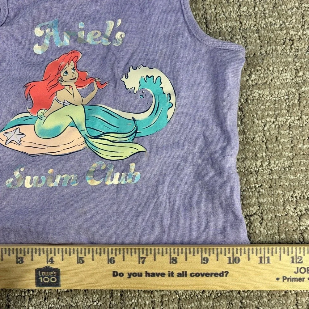 Disney Jumping Beans Ariel Tank Top Swim Club Graphic Purple 12 M Cotton Blend